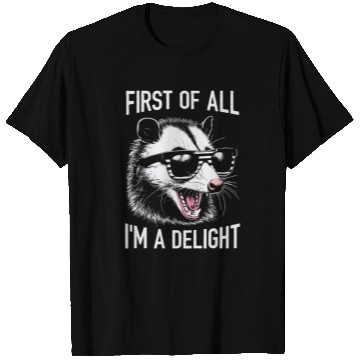 Discover First of All, I'm a Delight – Funny Opossum Meme T Shirts