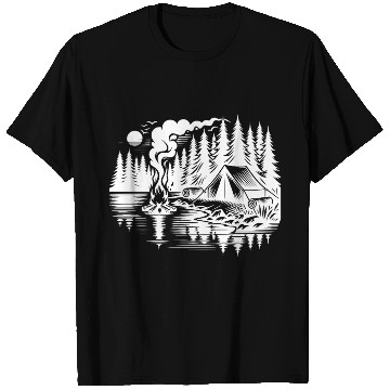 Discover Forest Camping By The Lake Nature Experience T Shirts
