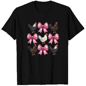 Discover Coquette Bow Chicken Farm Farmer Pink Mothers Day T Shirts