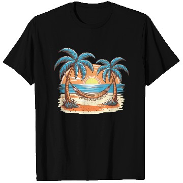 Discover Tropical Sunset Hammock Scene T Shirts