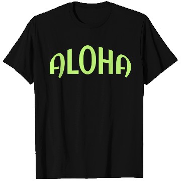 Discover Neon Green ALOHA Graphics T Shirts