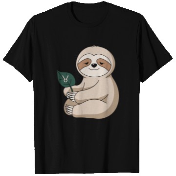 Discover Taurus Zodiac Sloth Holding Leaf T Shirts