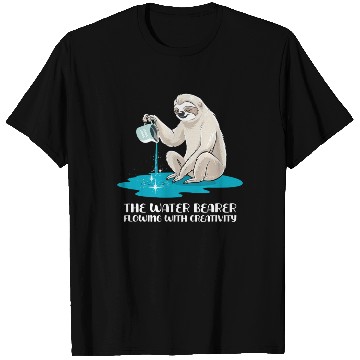Discover Aquarius Zodiac Sloth: The Water Bearer Flowing T Shirts