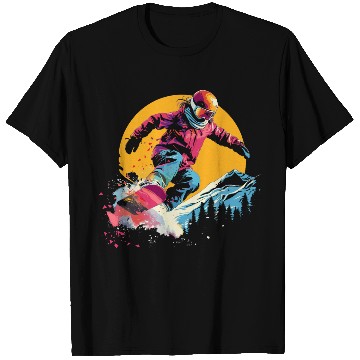 Discover Snowboarder Synthwave T Shirts
