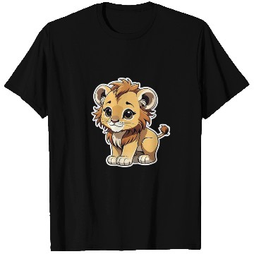 Discover Lion Chibi-Style Sticker T Shirts
