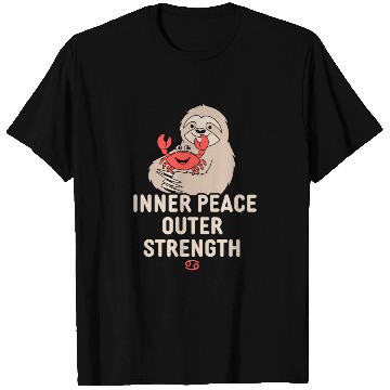 Discover Cancer Zodiac Sloth Inner Peace Outer Strength T Shirts