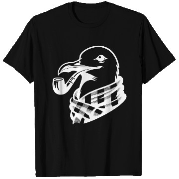 Discover Pipe-diving Seafarer Seagull As A Coastal Motif T Shirts