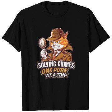Discover Orange Cat Detective Investigator True Crime Fan T Shirts