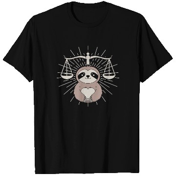 Discover Charming Libra Zodiac Sloth Embrace T Shirts