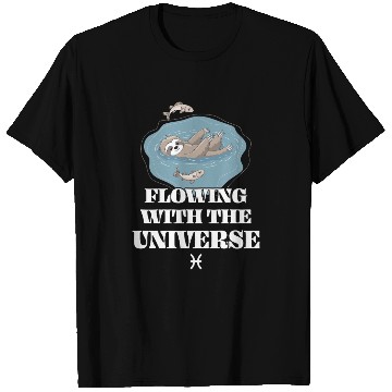 Discover Pisces Zodiac Sloth Flowing With The Universe T Shirts