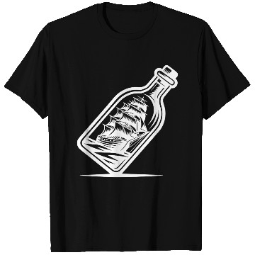 Discover Ship In A Bottle Sailing Ship With Set Sails T Shirts
