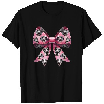 Discover Coquette Bow Great Dane Dog Mom Pattern Pink T Shirts
