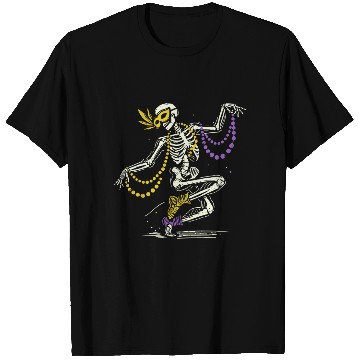 Discover Mardi Gras Skeleton Dance Beads Mask Fun T Shirts