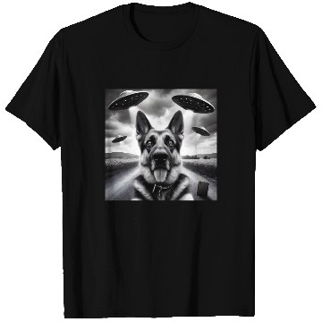 Discover German shepherd Gsp Funny Graphic Selfie UFOs Weir T Shirts