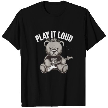 Discover Heavy Metal Bear Play It Loud Vibes for Music T Shirts