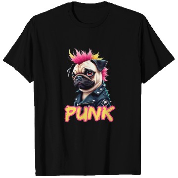 Discover Punk Pug with Mohawk and Jacket - Embrace the T Shirts