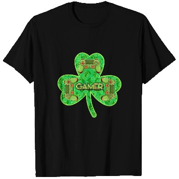 Discover St Patrick s Day Shamrock Gamer T Shirts