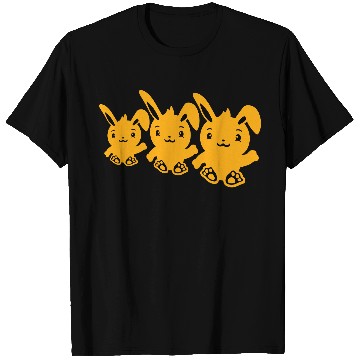 Discover 3 Rabbits Three Friends Team Crew Waving Sitting T Shirts