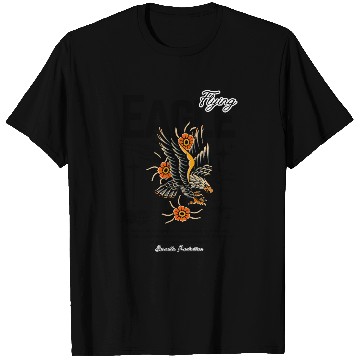 Discover Flying Eagle Vintage Tattoo Style Design T Shirts