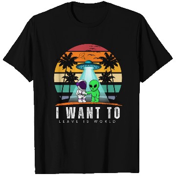Discover Vintage Alien Sunset Otherworldly Escape T Shirts
