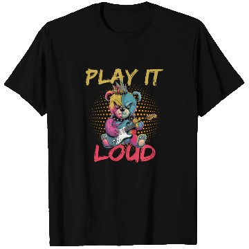 Discover Play It Loud Bear Rockin' Guitar Vibes T Shirts