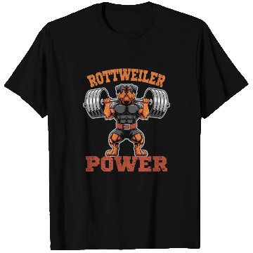 Discover Rottweiler Power Weightlifting Dog Gym Strength T Shirts