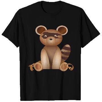 Discover Illustration in wood look - raccoon figure T Shirts