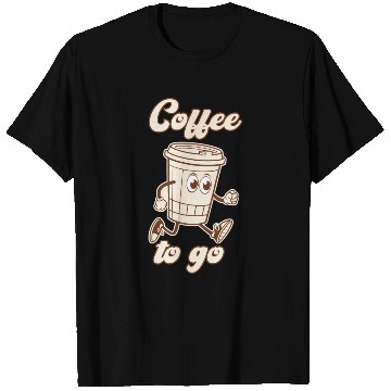 Discover Animated Coffee Cup Running Illustration T Shirts