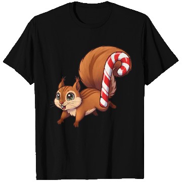 Discover A squirrel with a candy cane tail. T Shirts