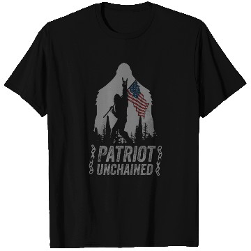 Discover Dark Patriot unchained quote Sasquatch US flag T Shirts
