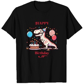 Discover Happy Birthday T-Rex Cake Balloons T Shirts