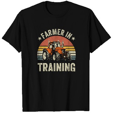 Discover Farmer In Training Farming Retro Sunset Tractor T Shirts