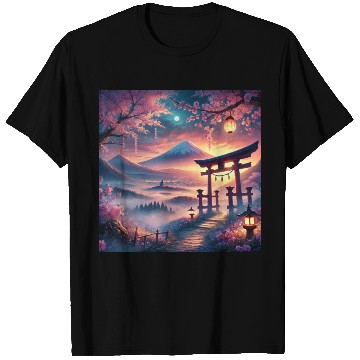 Discover fuji sakura torii T Shirts