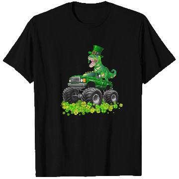 Discover Monster Truck T-rex St Patricks Day Dinosaur Cute T Shirts