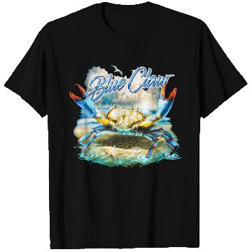 Discover Bass Fishing Blue Claw Crab T Shirts