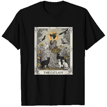Discover The Cat Lady Tarot Card Vintage Gothic Cat Mom T Shirts