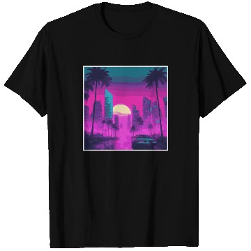 Discover Neon Paradise Vaporwave Sunset Vibes T Shirts