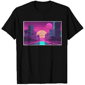 Discover Neon Paradise Vaporwave Sunset Vibes T Shirts
