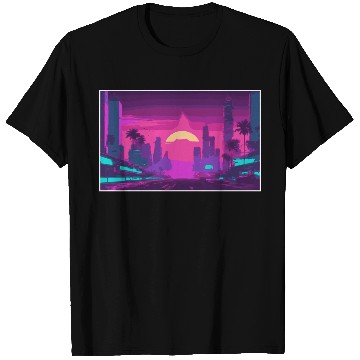 Discover Neon Paradise Vaporwave Sunset Vibes T Shirts