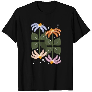 Discover Four Blooms – Abstract Garden Tile T Shirts