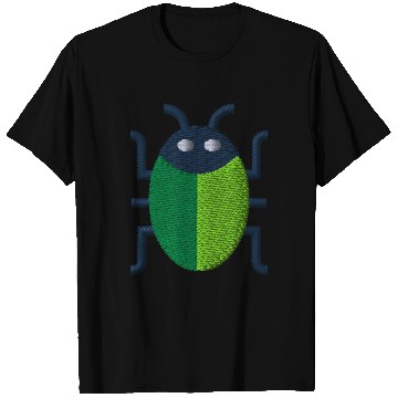 Discover Green bug embroidered T Shirts