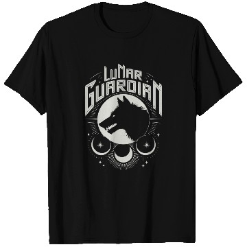 Discover Lunar Guardian Celestial Wolf Moon Phases T Shirts