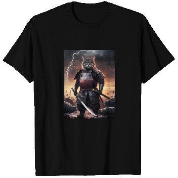 Discover Japanese Cat Samurai Cat T Shirts
