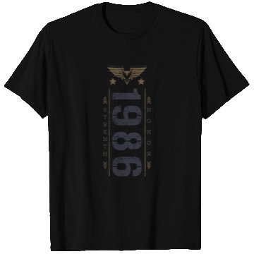 Discover Limited Edition 1986 Birthday Strength and Honor T Shirts