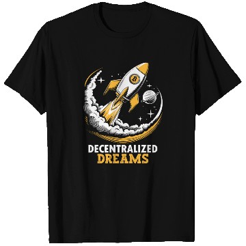 Discover Decentralized Dreams Crypto Bitcoin Rocket T Shirts
