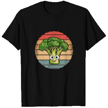 Discover Cute Smiling Broccoli Retro Vintage Sunset T Shirts