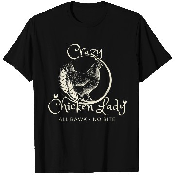Discover Crazy Chicken Lady Print T Shirts