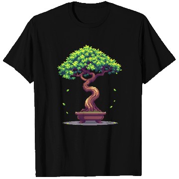 Discover Pixel Bonsai Tree – Retro Nature Serenity T Shirts