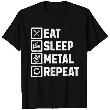 Discover Eat Sleep Metal Repeat T Shirts