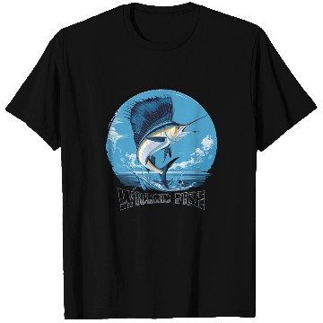 Discover Wicked Fish Sailfish Adventure Ocean Breeze T Shirts